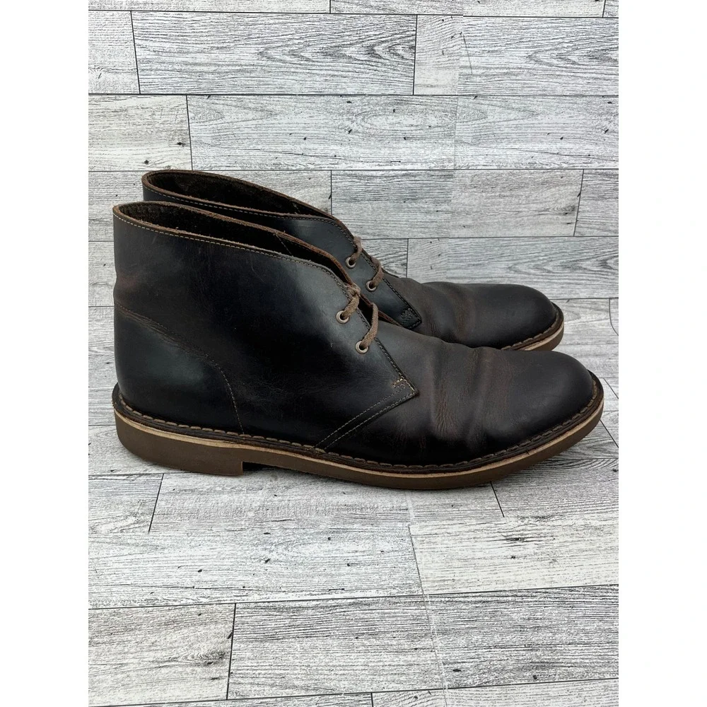 Clarks Bushacre 2 Men Size 11.5 M Dark Brown Beeswax‎ Leather Chukka Boots